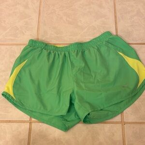 Nike Women's Lime Green and Yellow Athletic Shorts